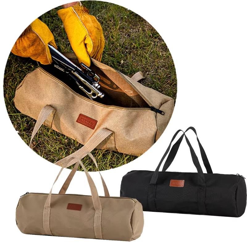 Outdoor Ground Nail Bag Camping Tent Pegs Bag Cylindrical Stake Storage Backpack Portable Miscellaneous Bag Storage Box Toolkit