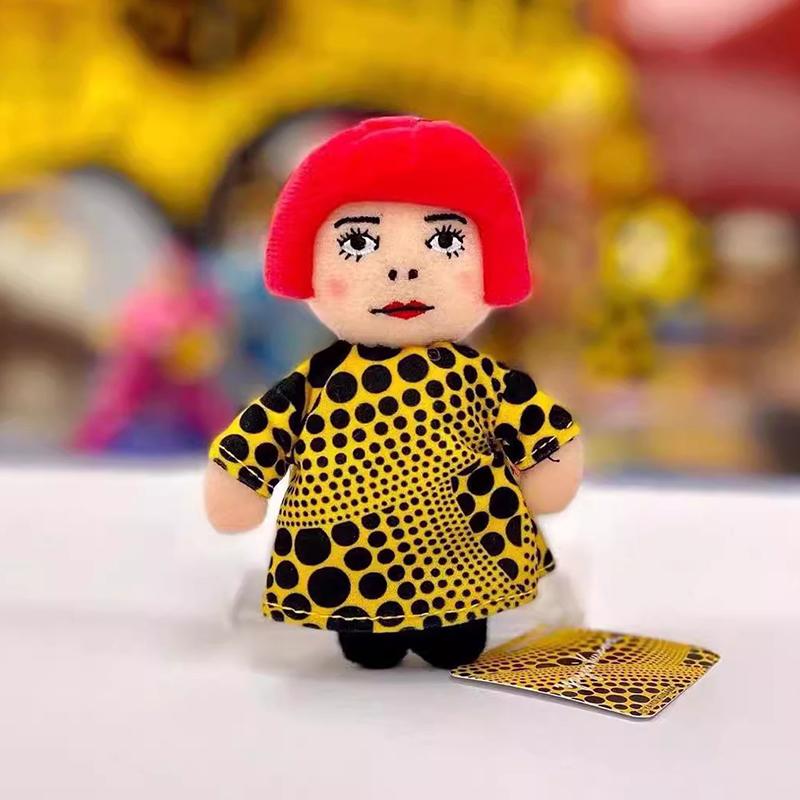 

15 см Яёи Кусама Yayoi Kusama Гуманоид в горошек Плюшевая игрушка Брелок Подвеска для сумки Игрушка-подвеска для детей Подарок