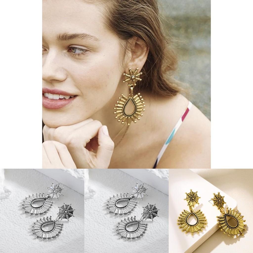 Trendy European American Style Simple Versatile Fan Shaped Drop Earrings