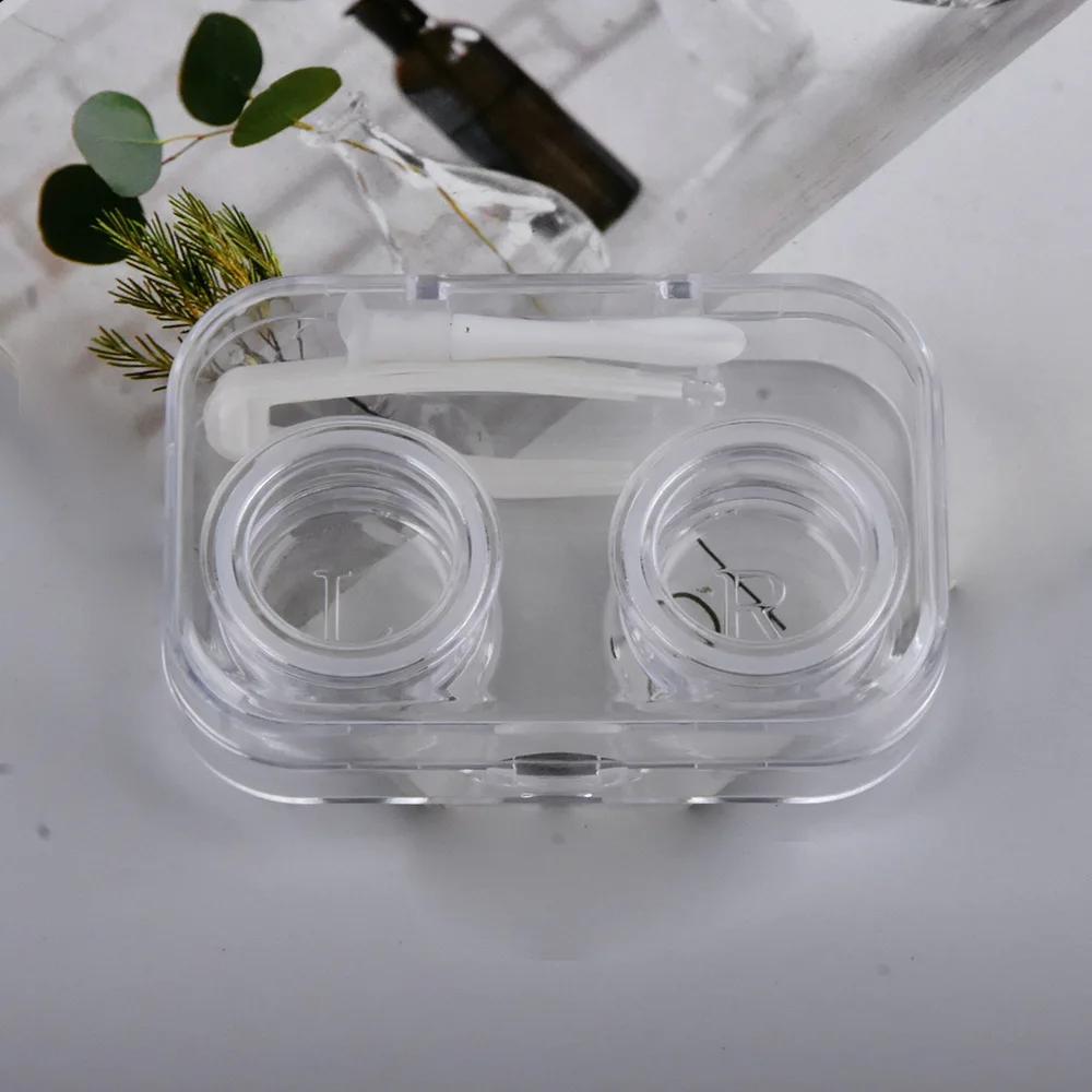 Candy Color Girls Contact Lenses Box Mini Clear Portable Contact Lens Case with Tweezer Suction Stick Set for Travel Kit Holder