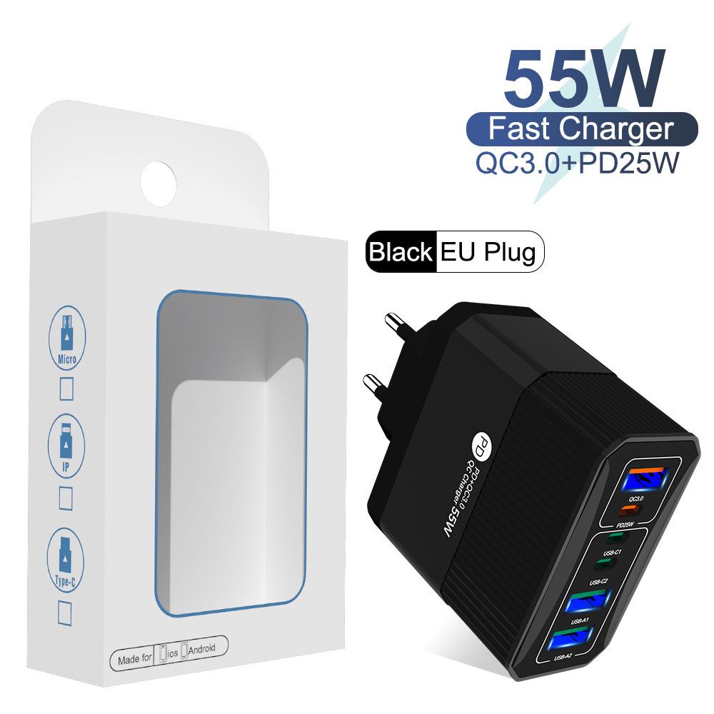 Chargeur Rapide GaN 65W QC3.0 pour Téléphones & Tablettes, Norme UE