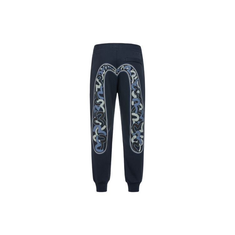 Evisu Seagull Full M Print Regular Fit Sweatpants Men pants Navy-Blue 2ESHTM4SP1058XXCT