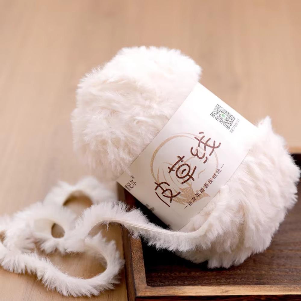Long Plush Faux Fur Yarn Thickness Knitting Yarn Thread New Fluffy Mink Yarn  DIY Crocheting Hat