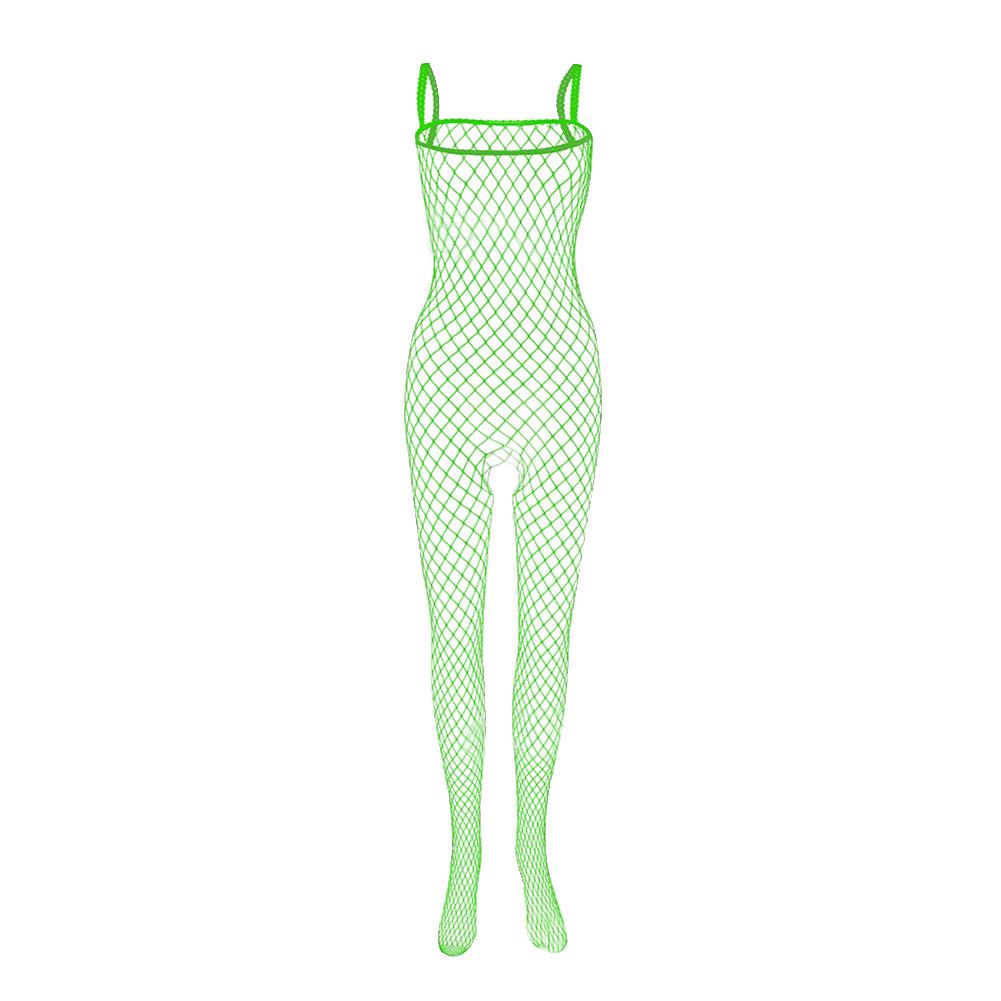Trendy New Style Women Bodysuit Open Crotch Erotic Out Fishnet Body Hollow Stockings Nightwear Large Size