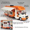 1:32 Cartoon Bear Caravan Toy Cars Model Alloy Diecast Miniature Touring RV Doors Opened Travel Trailer for Child Birthday Gifts