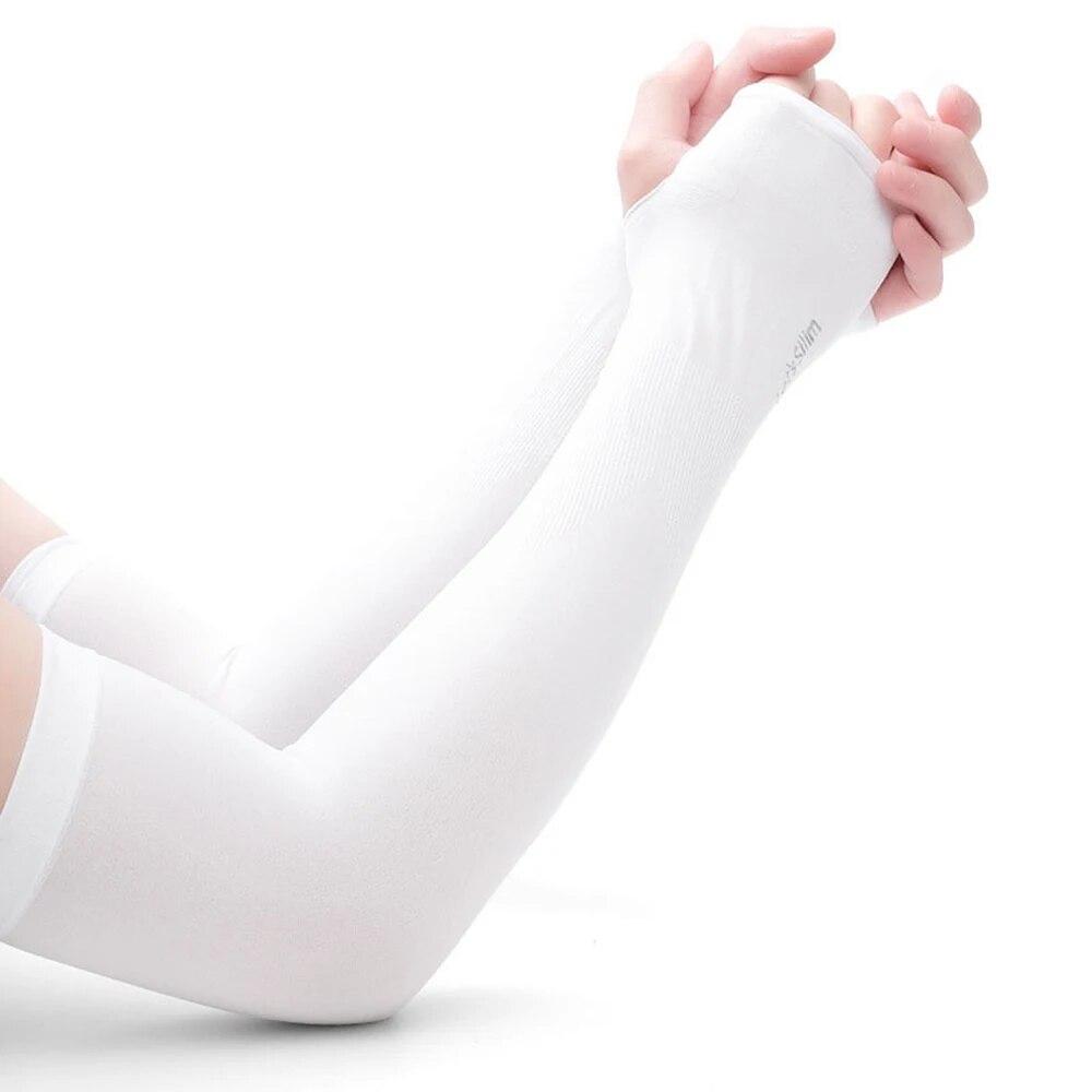 1 Pairs Arm Guard Sleeve with Thumb Hole Protective Sleeve Holders Sun UV Protection Long Arm Cover For Running Fishing Cycling