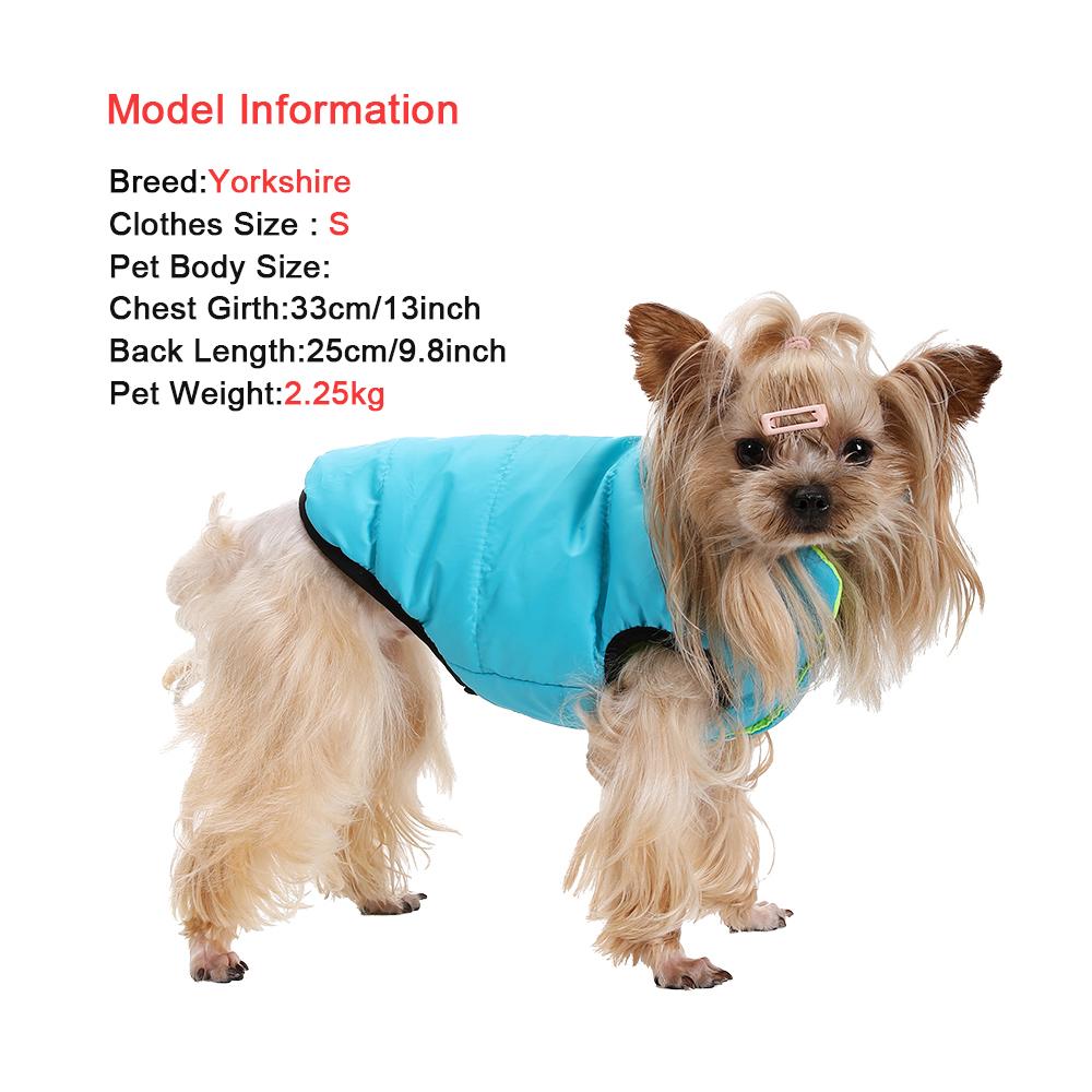 Waterproof Warm Dog Clothes For Small Medium Dogs Cat Reversible Winter Pet Jacket Padded Vest Lightweight Puppy Coat Costume