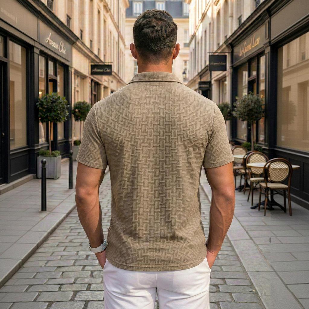 Men's Single Breasted Collared Shirt Men's Casual And Comfortable Short Sleeved Shirt