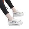 White Shoes Women's Shoes Leather Surface Breathable Thick Bottom High White Women's Casual All-Match Thick Bottom Muffin Fashion Women