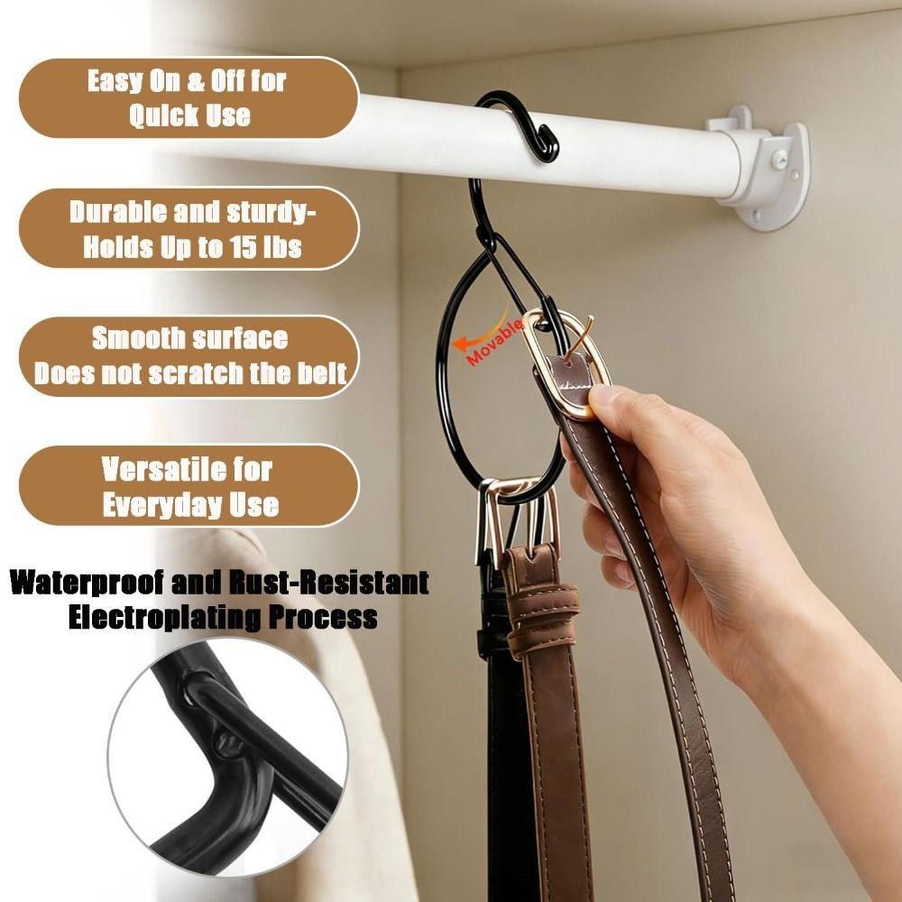 Rust-Proof Belt Hanger Heavy Duty Belt Organizer Hanger Hook Space Saver Dorm