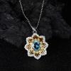 Gioielli S925 Argento Sterling Retro Lusso Leggero Intarsiati Con Granato Naturale Topazio Pietra Preziosa Colorata Collana Donna
