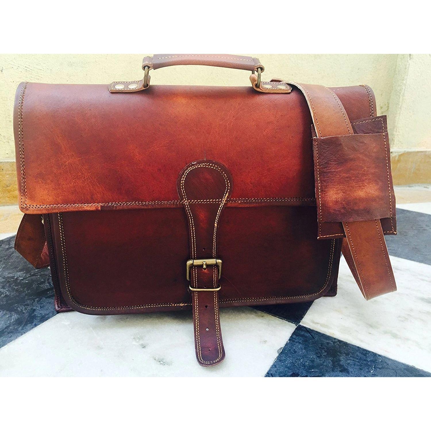 

Новая мужская кожаная сумка для ноутбука, деловая сумка-мессенджер через плечо, портфель, ручная сумка 18 x 14 x 6 in