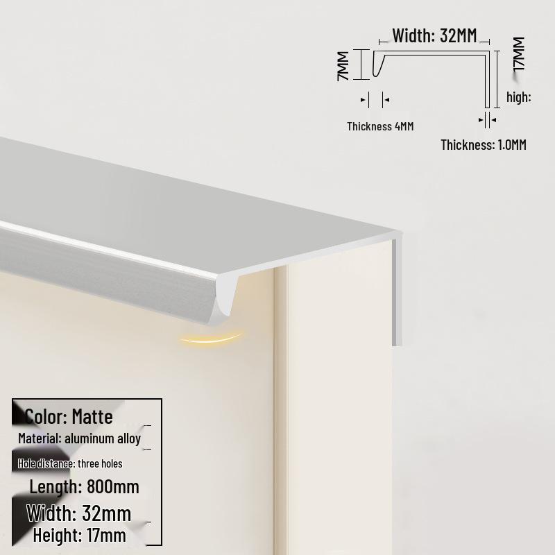 Concealed Edge-Banding Cabinet Door and Drawer Handle
