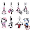 Copper Diy Beads Football Badminton Fitness Series Charm Fit Pan Original Bracelet For Women Jewelry Birthday Gift