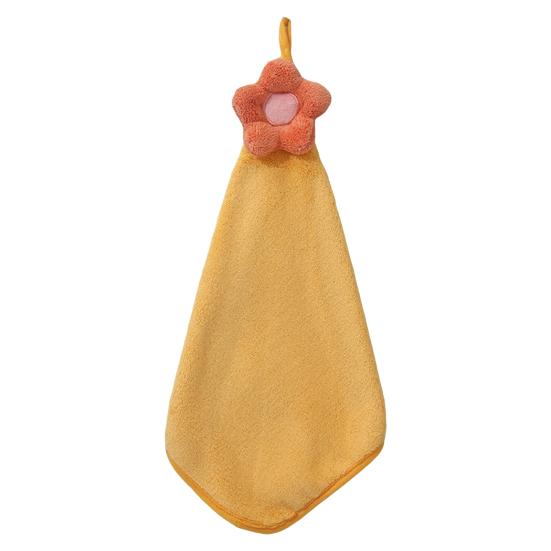 Wipe Towel Comfortable Super Absorbent Coral Fleece 3D Flower Shape Kitchen Bathroom