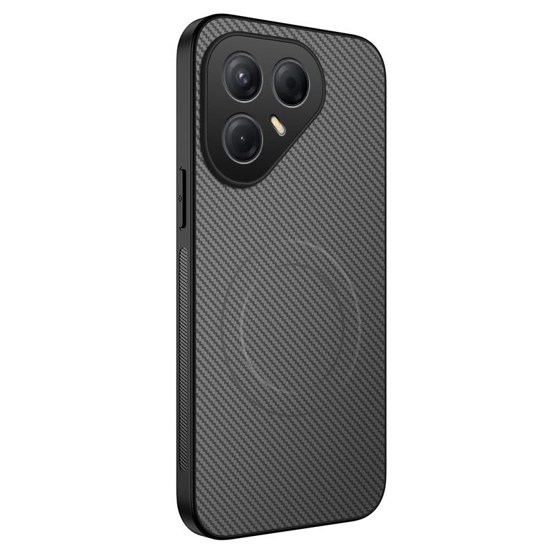 For Tecno Pova 7 4G Case Soft Silicone Carbon Fiber Magnetic Protective Back Cover for Pova7 Magsafe Wireless Charging Shell