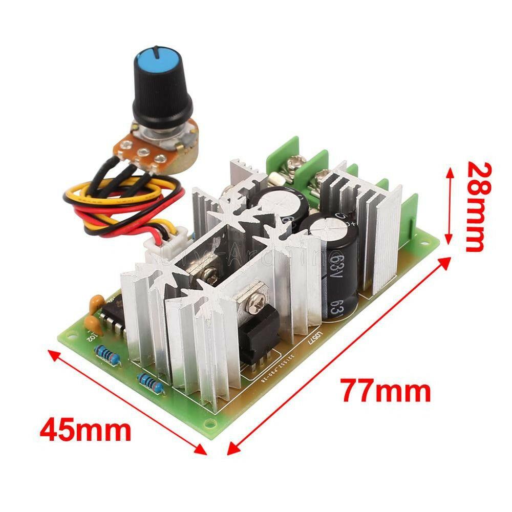 20A DC6-60V PWM Motor Speed Controller Module Dimmer Current Regulator+ Display