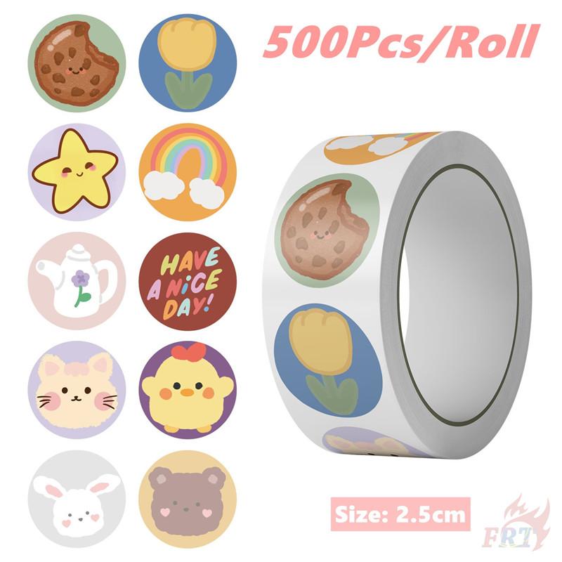 500Pcs/Roll Ins Healing Cartoon Kids Rewards Stickers - DIY Scrapbooks Album Decor Sealing Label Decals