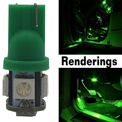 30PCS Green T10 W5W 5050 5 SMD LED Light 12V Car Interior Lighting For Map Dome Lamp Trunk Dashboard Parking Lights