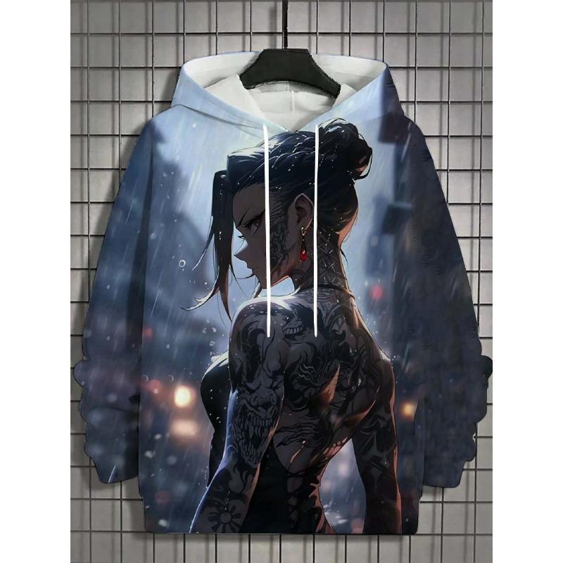 

Мужская толстовка с капюшоном Bad Girl Tattoo Sexy Beauty Pattern 3D Printed Top 2024 Осень Новая мода Повседневная хип-хоп унисекс толстовка с капюшоном 4XL