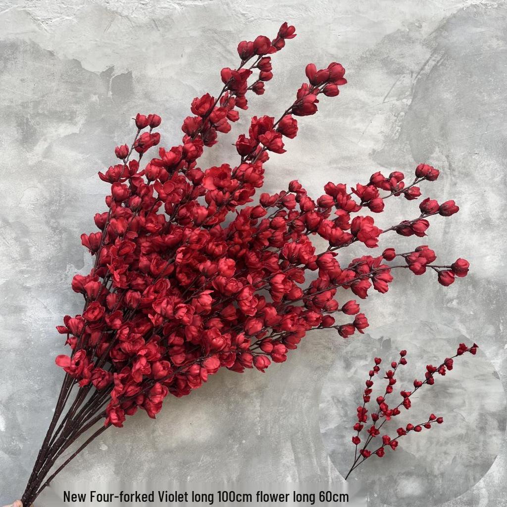 Shunran Dark Red Wine Artificial Wedding Flowers for Chinese Engagement Décor & Aisle Hanging Displays