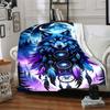 1pc Wolf Dreamcatcher Throw Blanket Soft Flannel, Cozy All Season Polyester Perfect for Home, Office