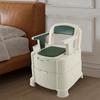 Bedside Commode Toilet, Portable Toilet Seat, Extra-Wide Adult Potty Chair with Armrests, Bucket & Tissue Holder