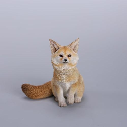 JXK Baby Fox Figure Statue, Miniature Fox, Resin Model, Desk Accessory, Decoration, Birthday Gift, Painted, Fully Assembled
