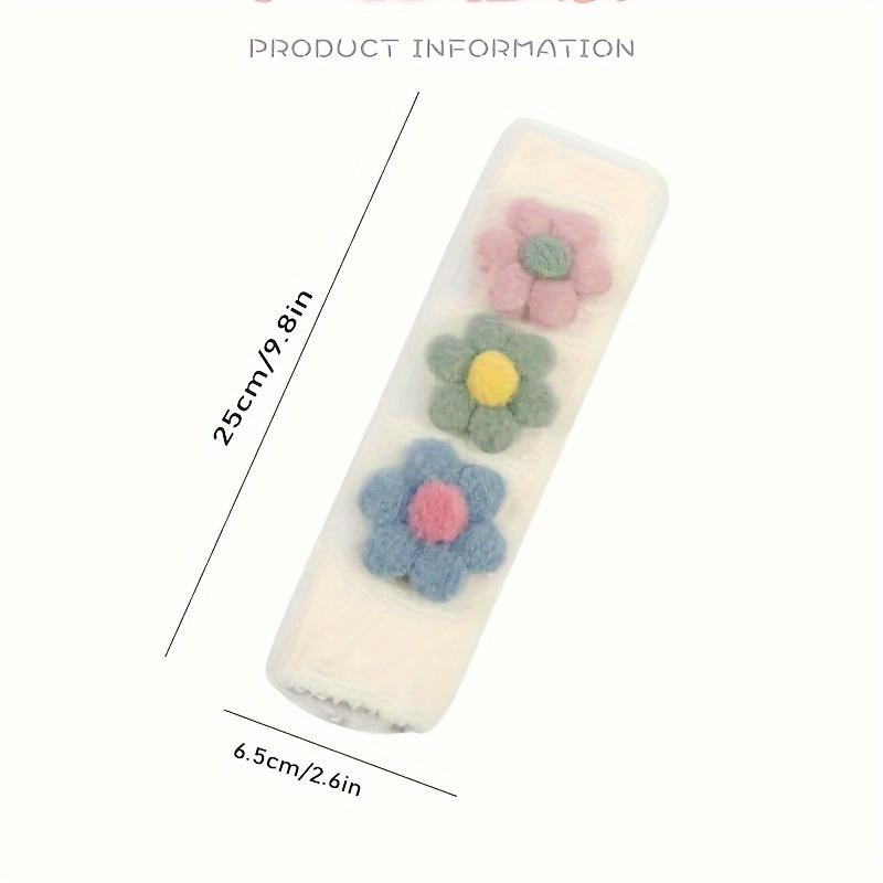 1pc Car Seat Belt Shoulder Pad, Cute Hyuna-Style Floral Car Seat Belt Cover, Creative Plush Protector for Car Interior Decoration