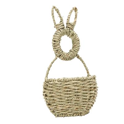 Easter Bunny Basket Woven Hanging Unlined Wall Spring Decor for Flowers Gifts