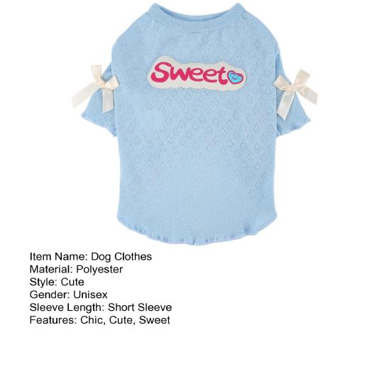 Kæledyr Sommer T-shirt Flæse Kortærmet Sød Hundetøj til Katte Små Mellemstore Hunde Åndbar Sommer Kæledyrs Outfits