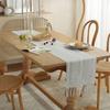 With Tassels Dining Table Cloth Hollow Weaving Table Cover Household Rustic Table Runner  Holiday