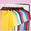 Men Women Plain T Shirts Cotton Comfortable Short Sleeves Crew Neck Top Tee