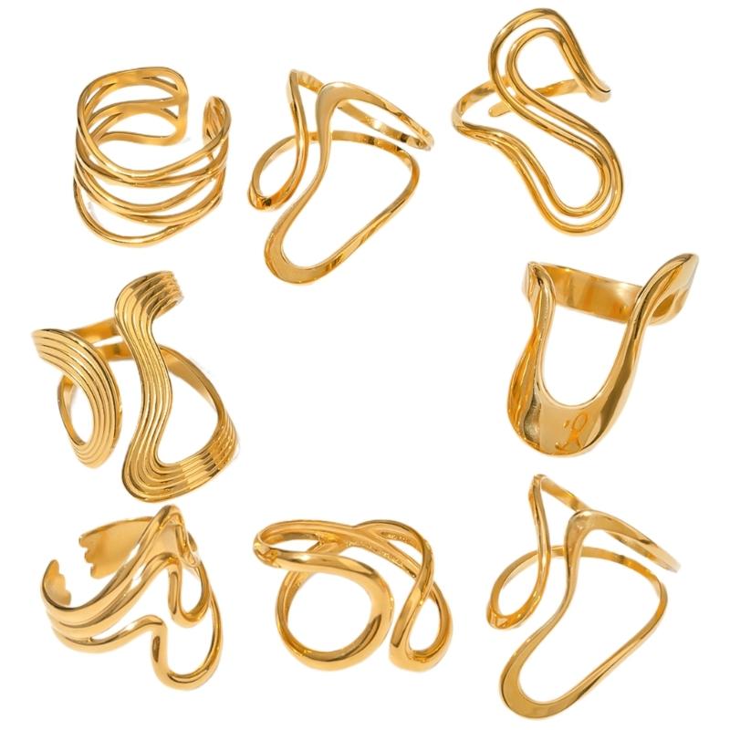 Irregular Dating Rings Adjustable Finger Rings Exaggerated Open Rings Finger Jewelry Suitable for Party and Daily