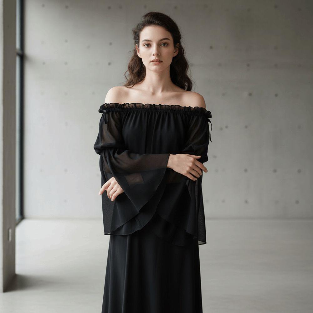 1 pair Chiffon Fabric Arm Covers Flare Shape Detachable Cuffs Fake Sleeves Bridesmaids