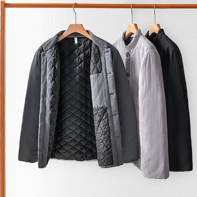 Retro Casual Men's Stand Collar Warm Cotton Jacket