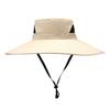Summer Foldable Bucket Hat, Extra Large Brim Sun Protection Hat, Fisherman Hat with Adjustable Windproof Rope, for Hiking Beach Gardening Outdoor