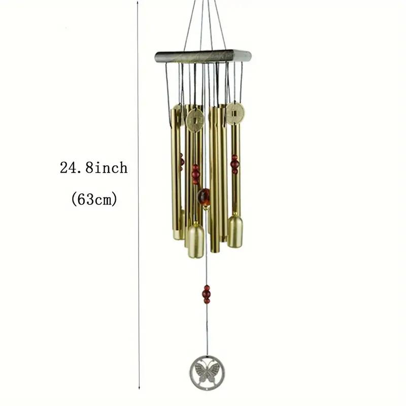 1 Large Outdoor Wind Chime Copper Bell Antique Wind Chime Hanging with Aluminium Alloy Tube Decorative Patio Art Decorations