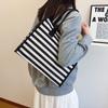 Ins Handbag Large-capacity Bag Women's 2025 New Trendy Striped Tote Bag Casual Commuter Shoulder Canvas Bag