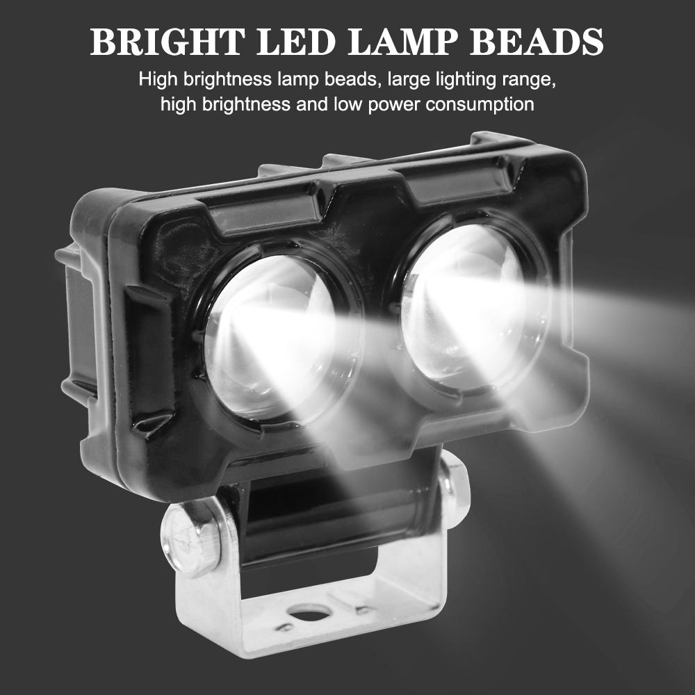 Motorcycle LED Motorcycle Accessories 20W Dual Color White Yellow Light Motorcycles Auxiliary Fog Lamp 1PCS Lens Spotlight Double Lenses Spotlight