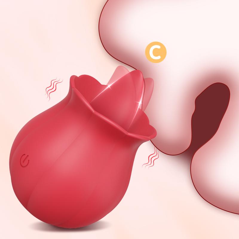 Tongue Licking Vibrator for Women Powerful Female Rose-toy Oral Nipple Clitoris Clit Stimulator Massager Adults Goods Sex Toys