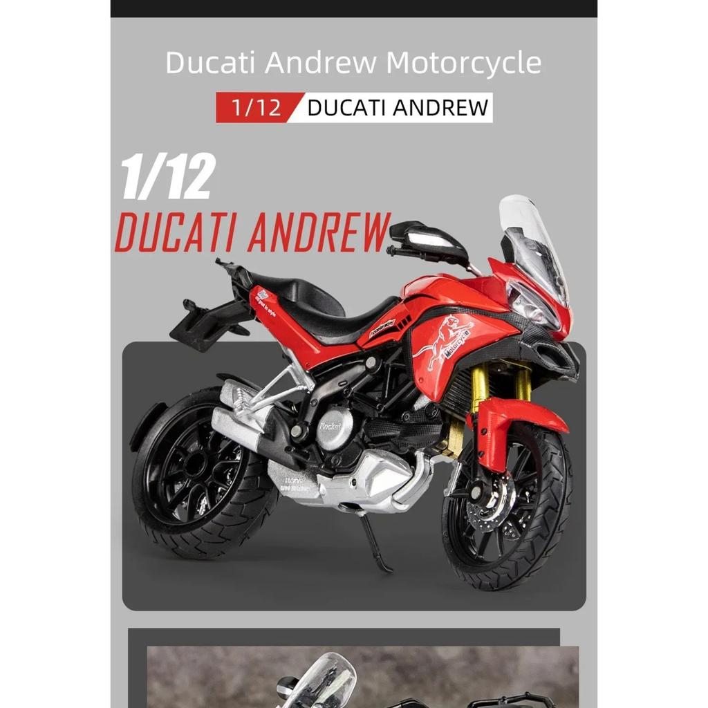 Ducati MTS Enduro Motorradmodell im Maßstab 1:12, Diecast-Spielzeugfahrzeug, Sammlerstück, Autobike, Stoßdämpfer, Offroad-Motorrad, Spielzeugauto, Geschenk