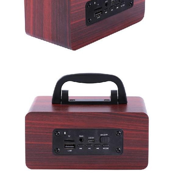 Bluetooth Speaker Retro Wooden Wireless Bluetooth Speaker Portable Music Player for Mobile Phone PC
