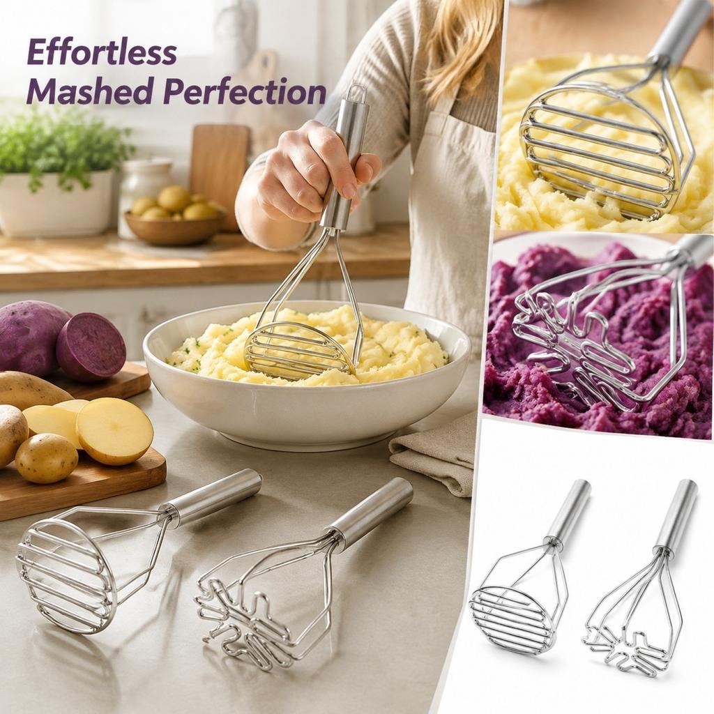 Potato Masher for Kitchen, Mashes Potatoes and Potatoes