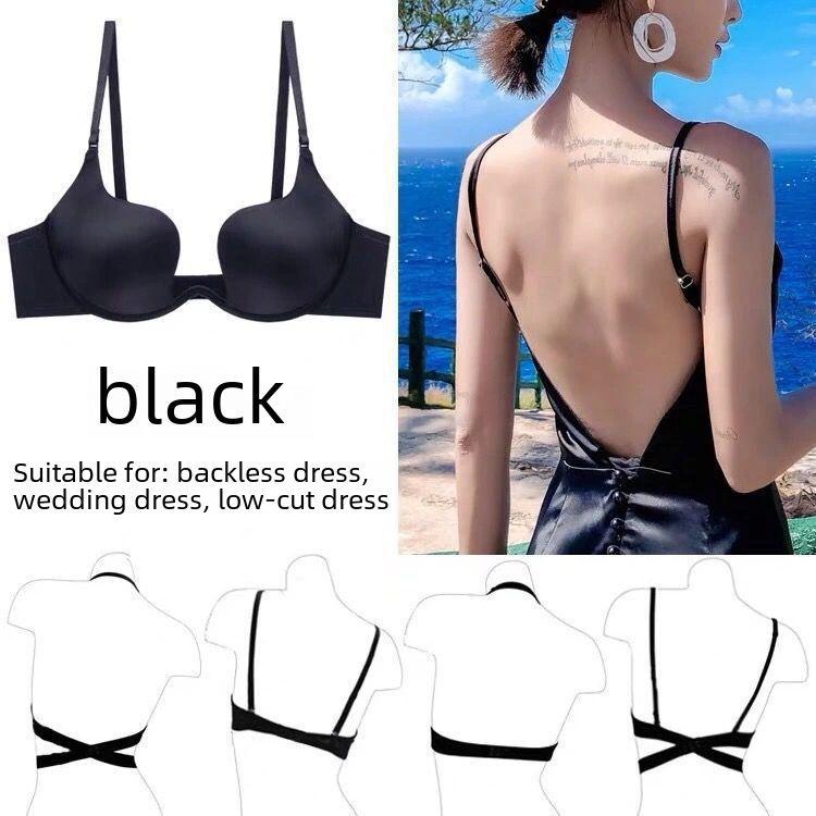 Unsichtbarer rückenfreier tiefer V-Ausschnitt nahtloser Mango-Cup U-förmiger Neckholder-BH für Hochzeiten