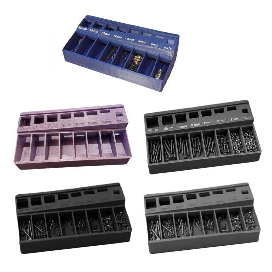7 Ölçüm Yuvalı M3 Cıvata Ayırıcı Tepsi Hassas M3 Vida Cıvata Boyu Ayırma Kutusu Ağır Hizmet Tipi Küçük Parçalar Vidalar Donanım Düzenleyici