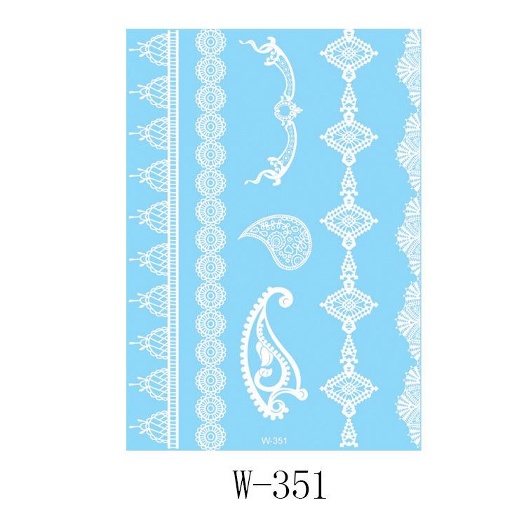Black And White Lace Tattoo Sticker Wedding Bride Waterproof Tattoo Sticker Tattoo