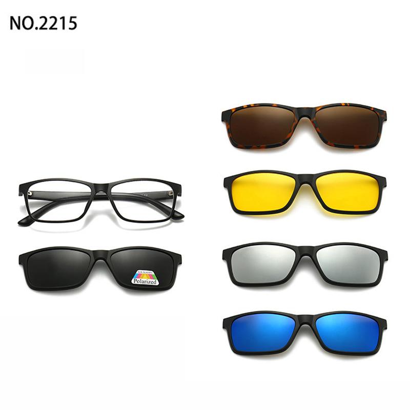 6 In 1 Custom Men Optical Magnetic Sunglasses Magnet Clip On Sunglasses Polaroid Clip On Sun Glasses