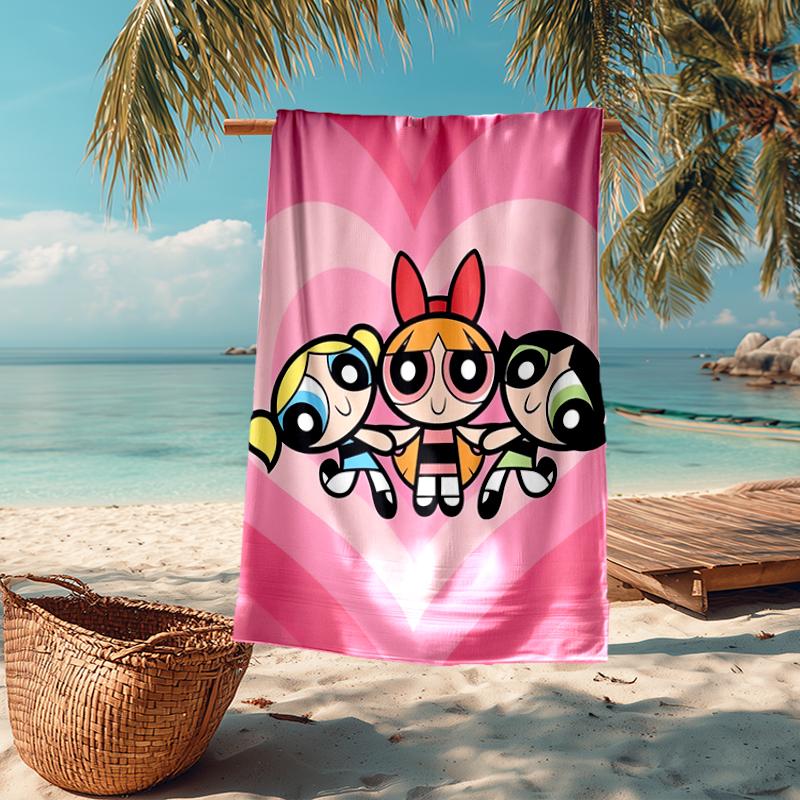 Powerpuff Fashion Beach Towel: Ideal for Summer Adventures Soft, absorbent and quick drying suitable for swimming and bathing