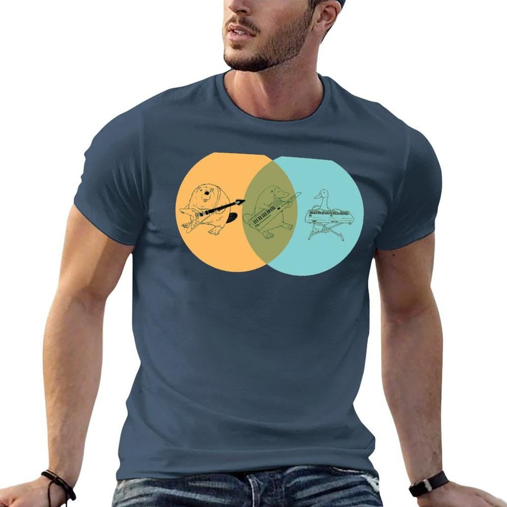 Keytar Platypus Venn Diagram  Ogb Tshirt Summer Holiday Casual Tee